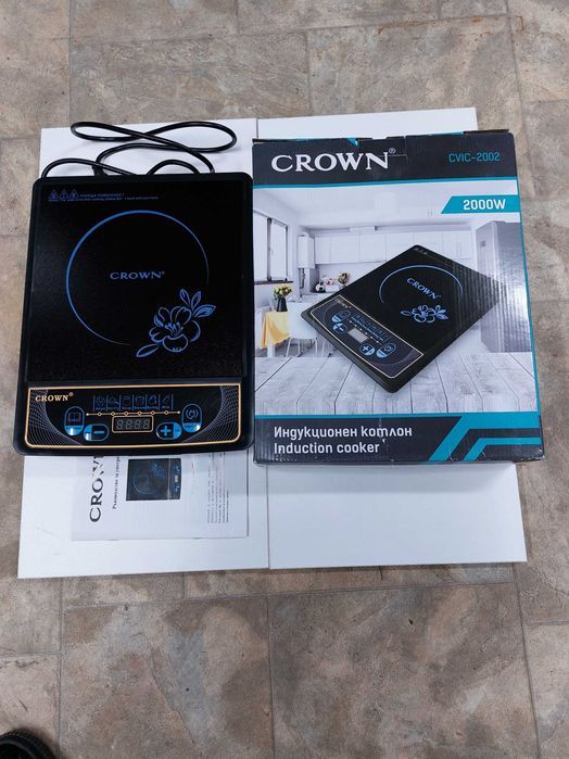 Чисто нов Индукционен котлон Crown CVIC-2002, 2000W