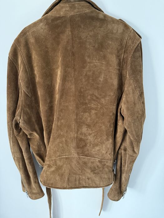 Geaca piele intoarsa crem maro Zara barbati barbateasca M