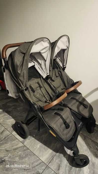 Carucior pentru gemeni Valco Baby Snap DUO Trend 2 in 1 Charcoal.