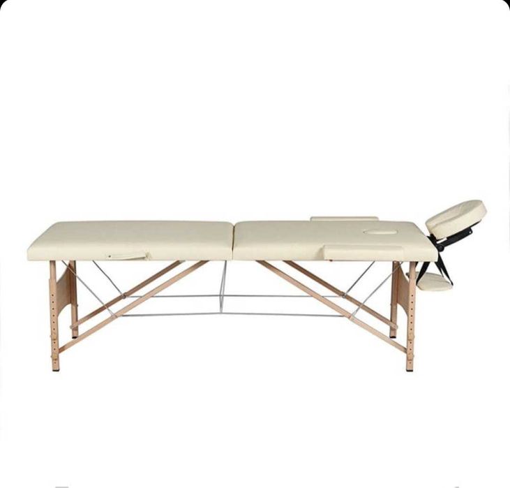 трисекторна козметична масажна кушетка дървена черна  масажно легло