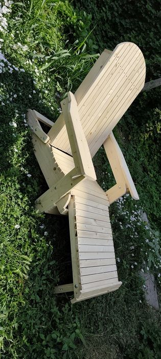 Fotoliu pentru terasa tip adirondack, pliabil, cu suport pentru picioare