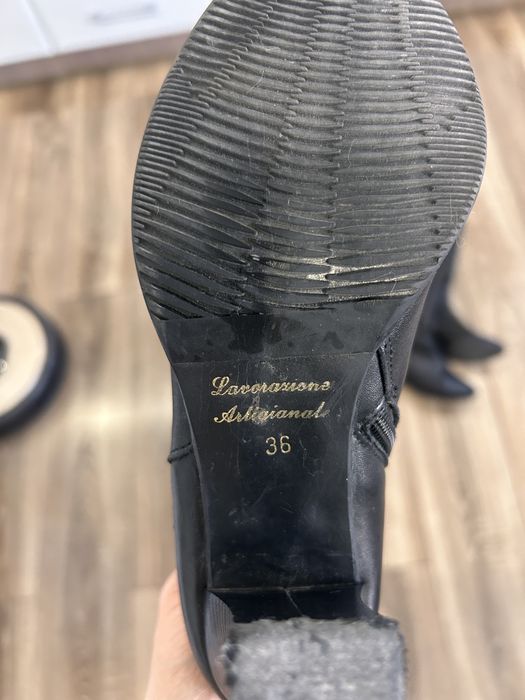 Ботуши естествена кожа с ток