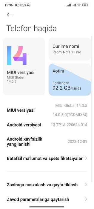 Redmi not 11 pro