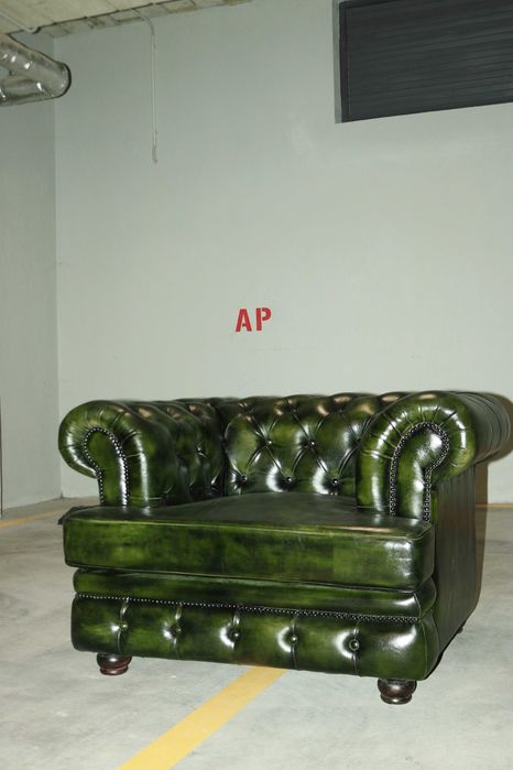 Fotoliu Chesterfield, piele naturala bison