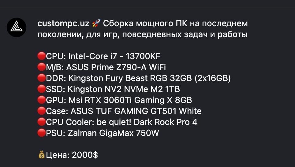 to'liq setup case/monitor/...