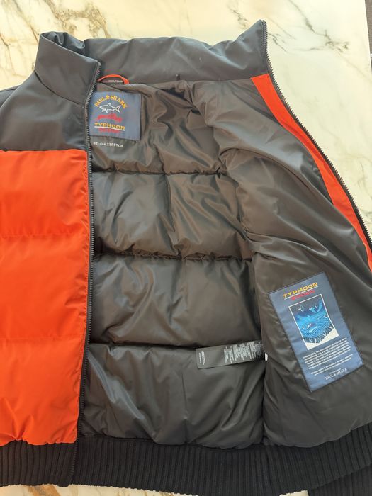 Paul & Shark Typhoon 20000 яке оригинал RE-Goose Down черно и оранжево