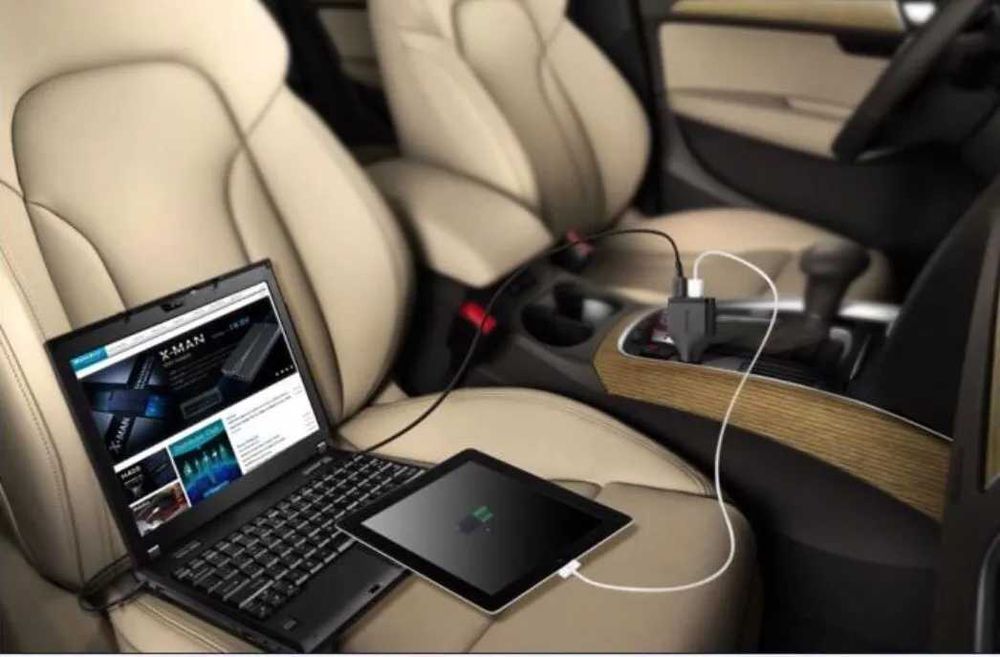 Зарядное устройство для ноутбука универсальное от прикуривателя Huntke