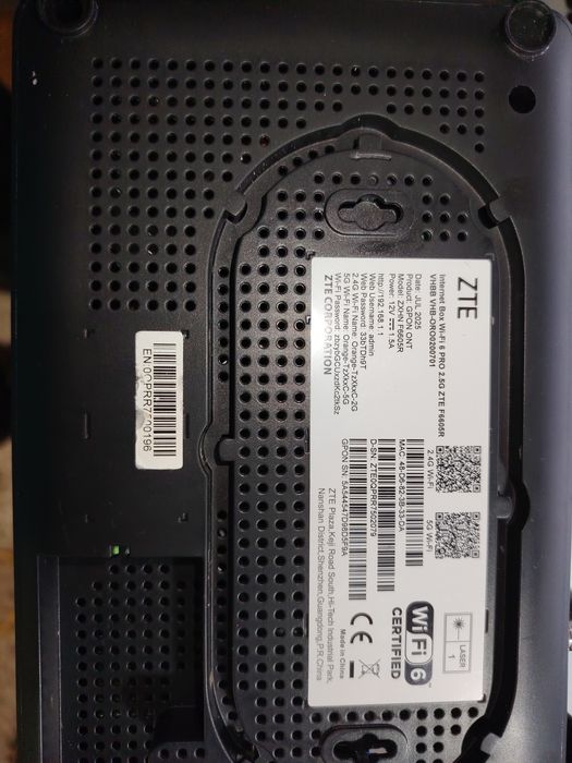 Router Gpon Fibra Optica Wi-Fi 6 Pro ZTE F6605R – Gigabit 2.5G si 5G