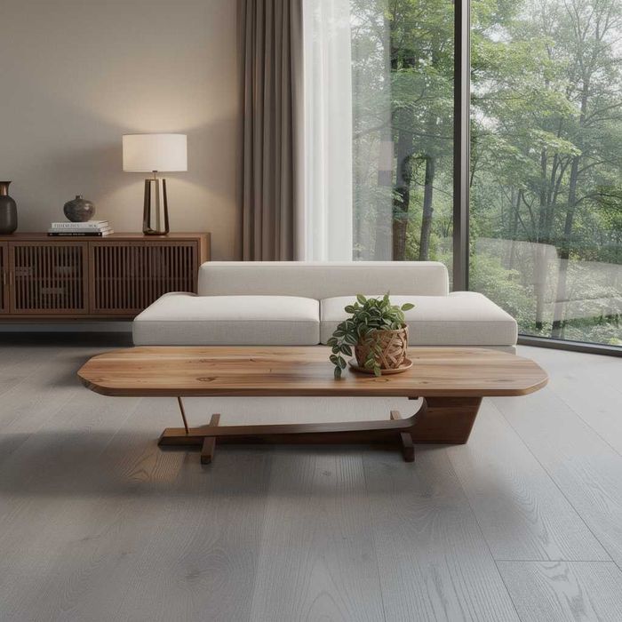 Masuta de living lux lemn masiv Nuc si Ulm Premium - Piesa Unicat