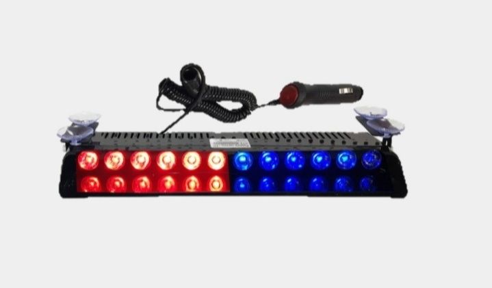 avtomobil uchun Migalka oldi oynasiga qizil ko'k 12 led