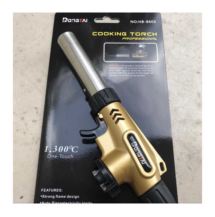 Газовая горелка пьезоподжигом, с регулятором пламени.