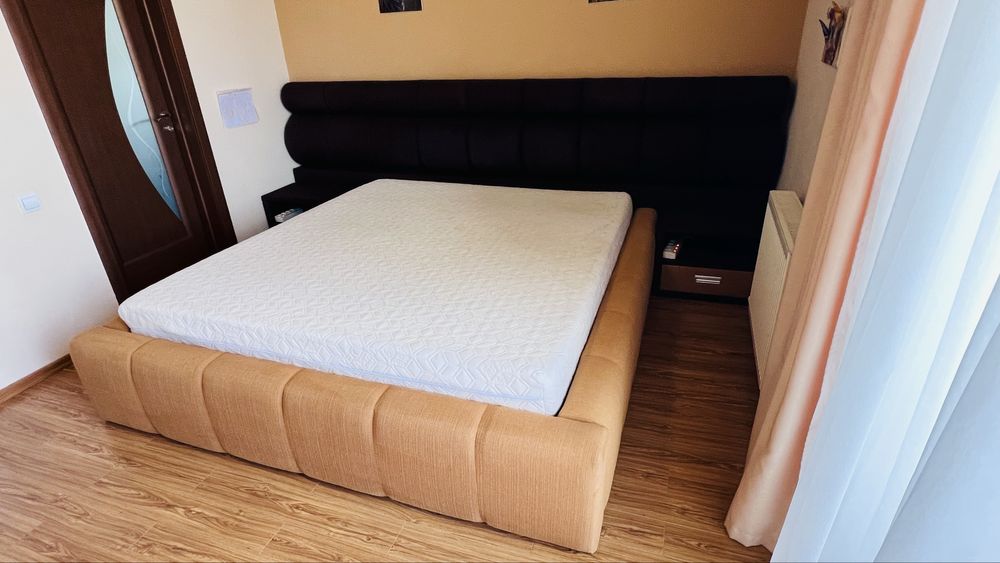 Vand pat matrimonial+saltea+2 noptiere tapitate  - model Elephant