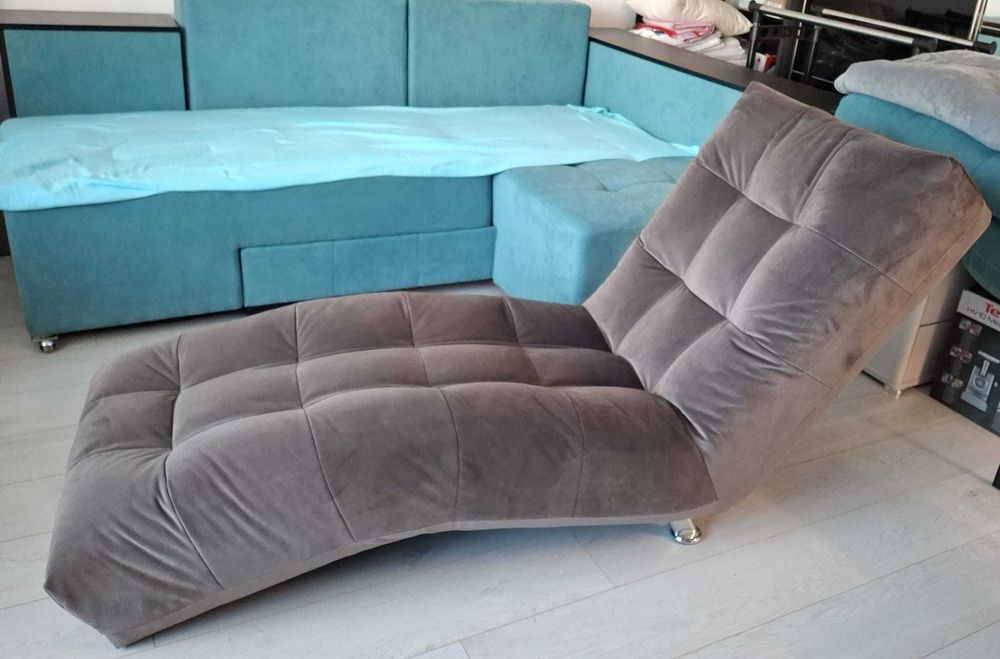 Fotoliu sezlong Isabella, stofa, maro, 1C