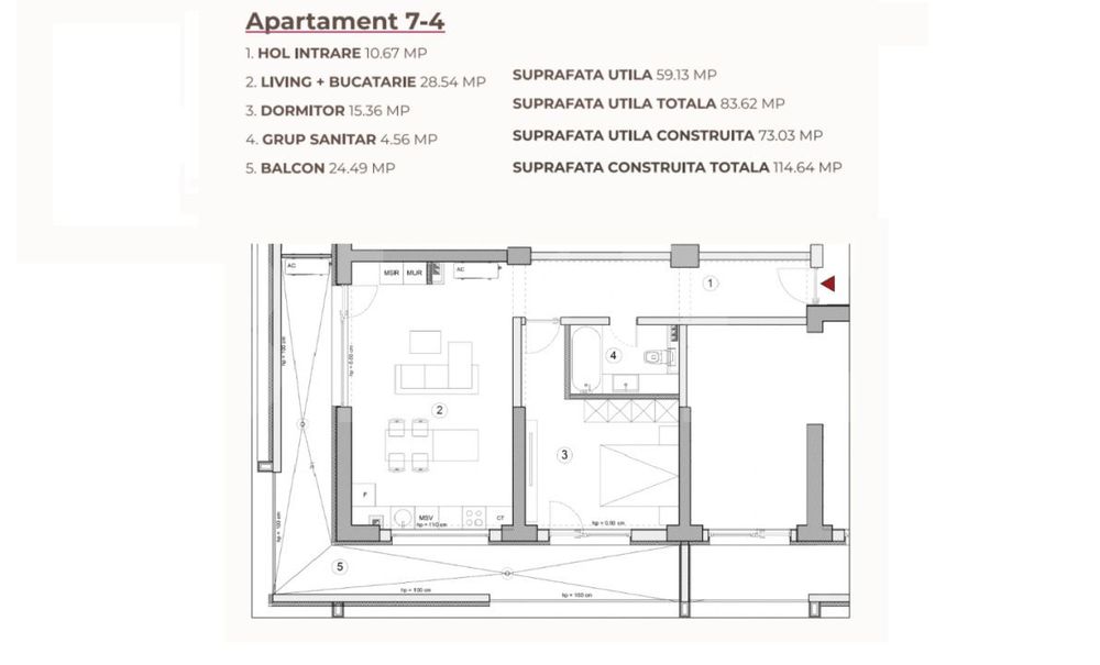 Apartament 2 camere, 83.62 mp, ansamblu 0% Comision Achizitie, Calea S — fotografia 3