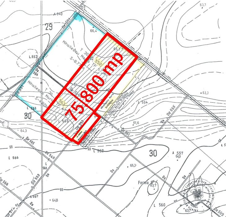 Teren Popești-Leordeni 75.800 m², deschidere 170m DN4, lângă nod A0