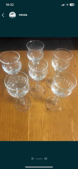 Pahare lichior vechi, sticla groasa  model cazinou