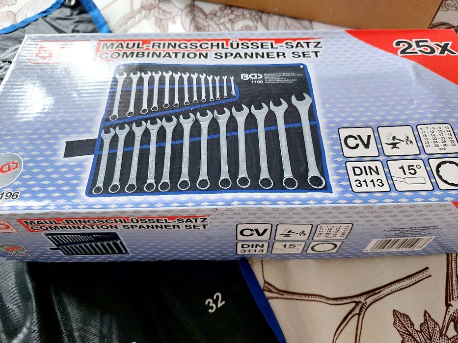 Chei combinate in inch, 25 piese, producator BGS