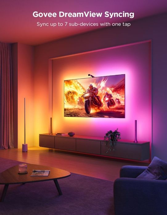 Govee TV Backlight 3 Lite 75-85 инча RGBICW Wi-Fi LED лента телевизор