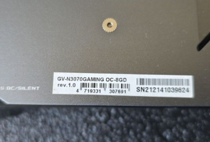 Placa Video Nvidia Gigabyte RTX 3070 Gaming OC 8Gb RGB