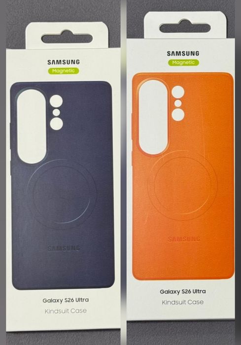 Husa originala piele Samsung S26 Ultra,violet-orange,si folie!