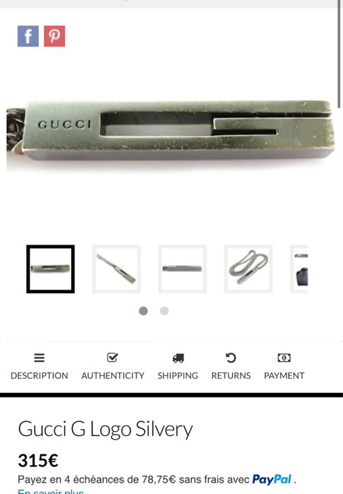 Pandantiv GUCCI autentic 100% argint 925 purtat de cateva ori fabricat