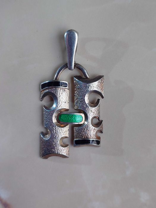 Pandantiv din argint cu email Italia Alessandria.