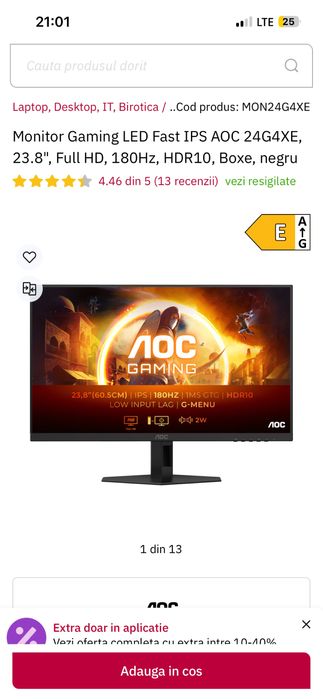 Monitor Aoc 180 hz 0.5