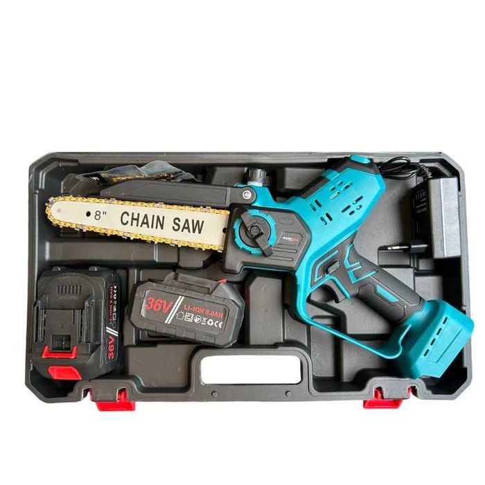 Немски  Акумулаторен WerkBull Трион Резачка с шина 25см  2 бат.36V 8Ah