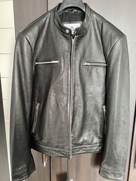 Естествена кожа яке Serge Pariente Biker Black.