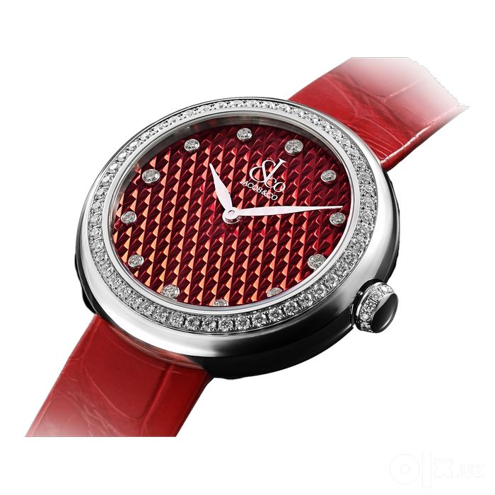 Jacob & Co Brilliant One Row 34 mm Stainless Steel Red Pyramid Dial