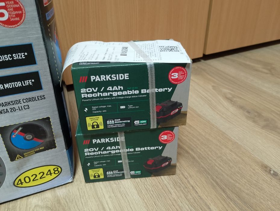 Ъглошлайф Parkside 40V с 2 батерии