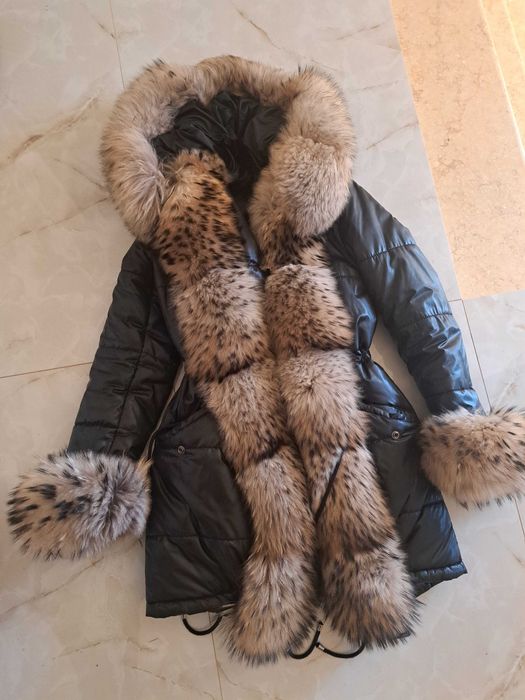 Geaca Parka cu blana de vulpe