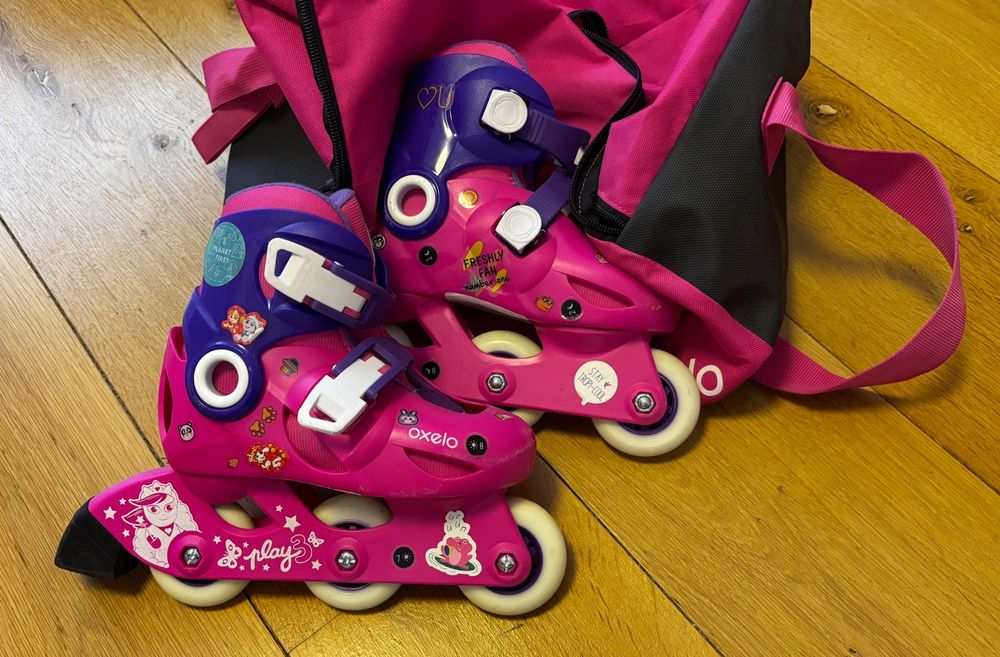 Ролери Oxelo Play 3 розови за деца от Decathlon 26/28