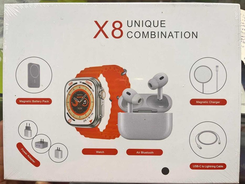 Смарт часовник X8 УUnique Combination, Bluetooth разговори, NFC, 2.02 IPS екран, IP67