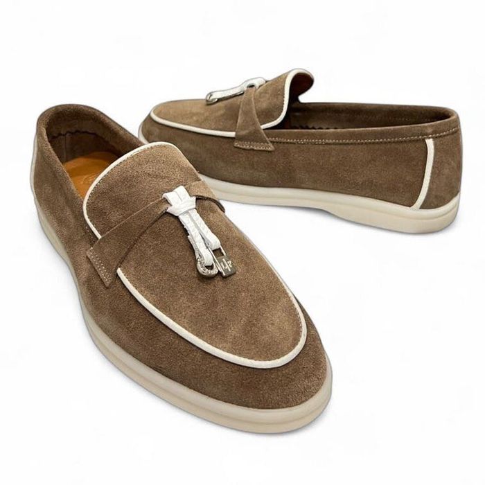 Дизайнерски мокасини от естествен велур LP