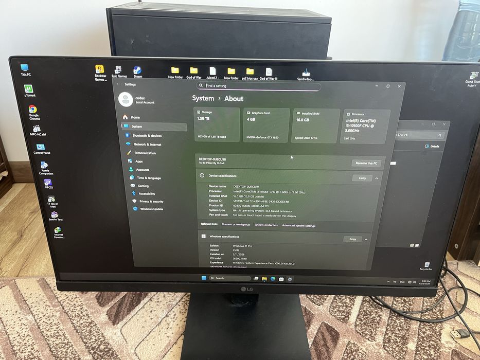 PC Gaming  GTX1650  4 GB