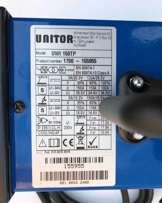 Vand aparat de sudura nou UNITOR UWI 150 TP - TIG ,