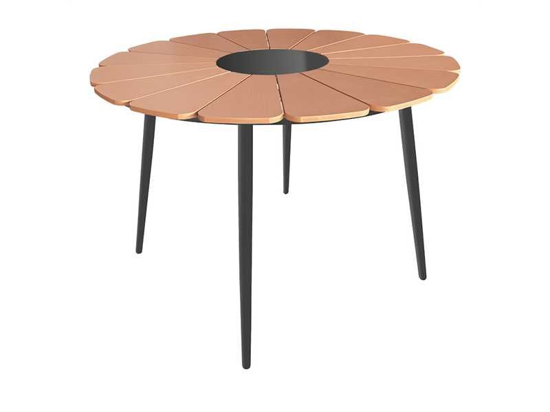 Маса, Pinap, Натурален, Черен, Бял, 110х110х74см.