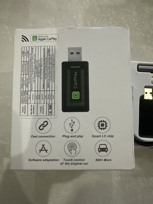 Безжичен CarPlay USB адаптер за iPhone и Apple CarPlay