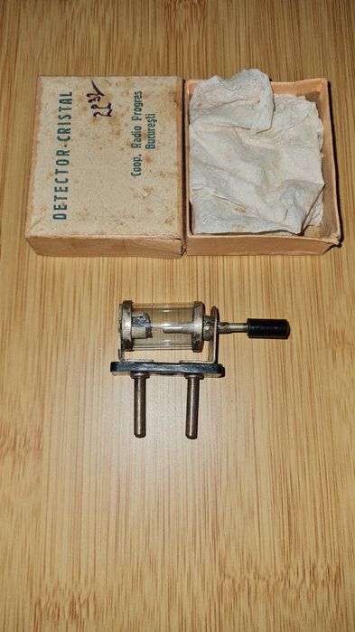 Detector cristal, galena, radio, romanesc, rar, colectie, comunism