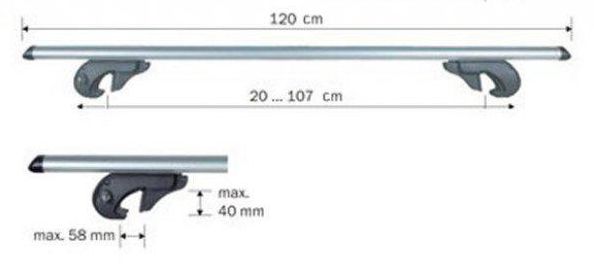 Напречни греди 120 см. CarFace (MENABO).