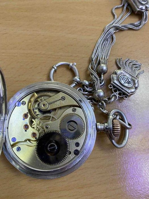 Ceas vechi de buzunar din argint IWC Schaffhausen cal. 57