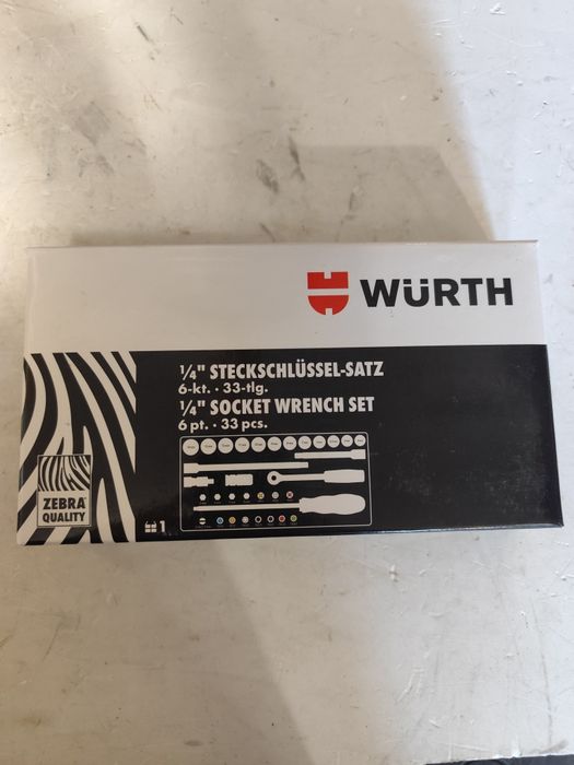 Комплект тресчотка с вложки 1/4  Wurth Zebra 33 части