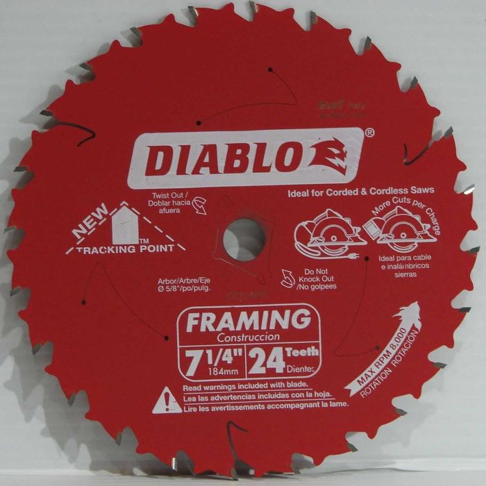 Milwaukee  Diablo panze de circular 7 1/4 185mm 24-40 dinti 165-305 mm