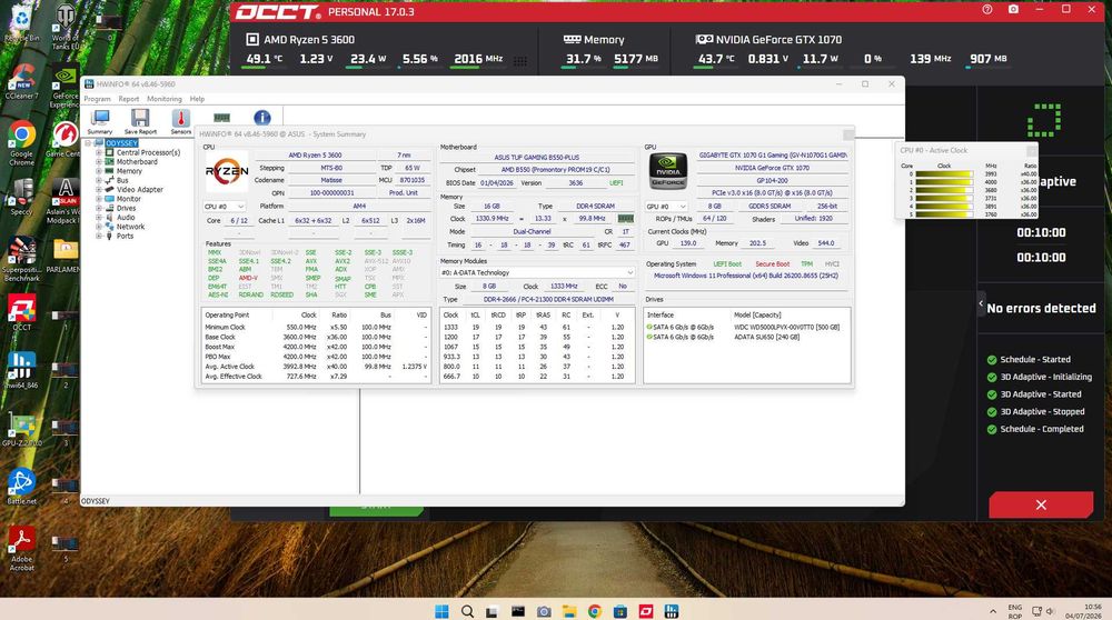 AMD Ryzen 5 3600 + Wraith Spire Cooler inclus/ Achiziționat nou în 2026 / Testat OCCT / Temperaturi foarte bune / AM4