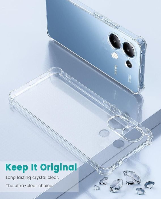 Прозрачен Силиконов Удароустойчив Кейс за Xiaomi Redmi Note 13 4G 5G