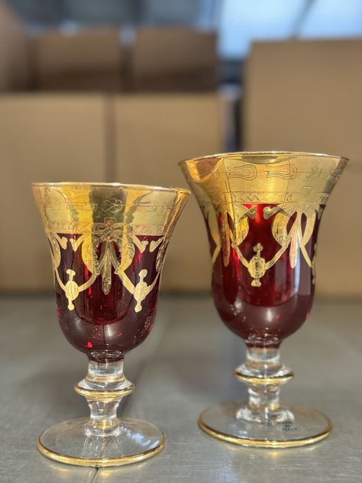 MiSeturi de 6 Murano aurite 24tk