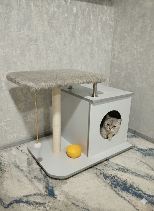 Mushuk uchun chiroyli uy.  Прекрасный домик для кошки.