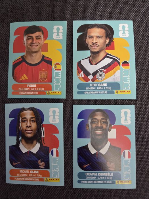 Salah Doku Kane Pedri Vinicius stiker panini 2026