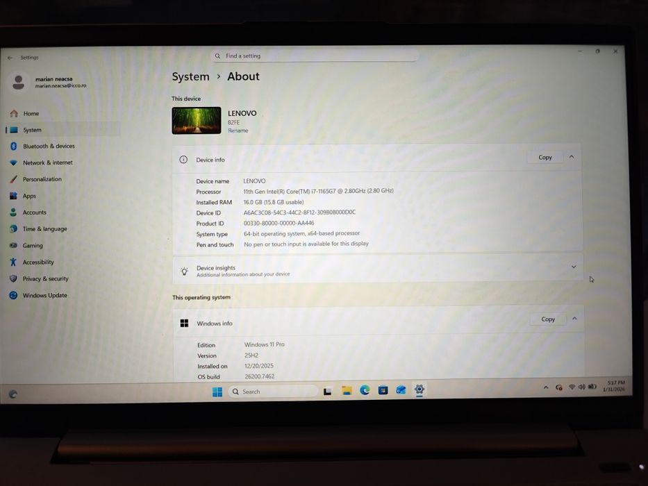 Laptop Lenovo IdeaPad 5, i7-1165G7, 16GB RAM, 512GB SSD, Stare Excelen